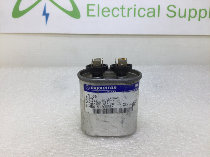 GE General Electric 27L566 7.5uf 6+/-6% 370Vac 50/60hz Oval Capacitor