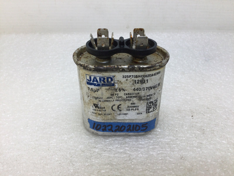 Jard 12931 7.5uF +6% 440/370Vac 50/60hz Capacitor