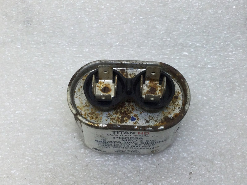 Titan HD POCF5A 5MFD +/-5% 440/370Vac 60/50Hz Motor Run Capacitor