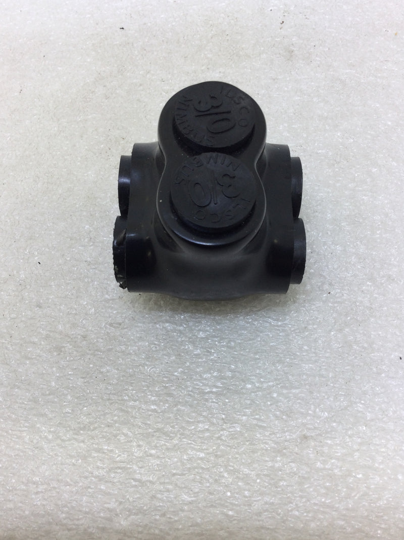 ILSCO PBTD-2-3/0 Nimbus Insulated Aluminum Multi-Tap Connector, Conductor Range 3/0-6, 2 Ports, Dual Sided Entry, Tin Plated, UL, CSA