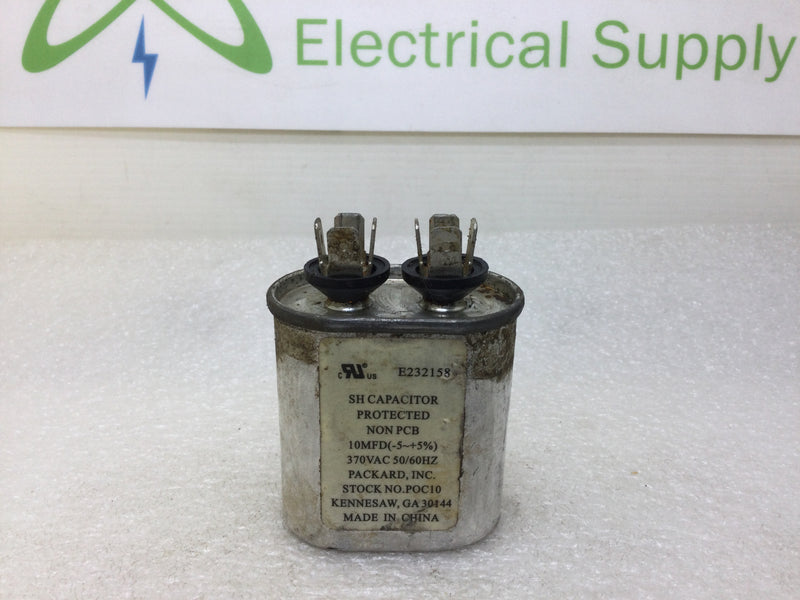 Packard SH Capacitor E232158 10MFD -5 +5% 370Vac 50/60Hz