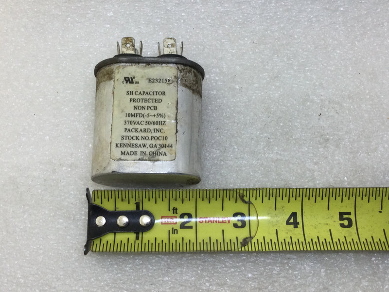 Packard SH Capacitor E232158 10MFD -5 +5% 370Vac 50/60Hz