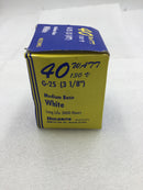 Bulbrite 40G25WH3 40-Watt 130V Medium Base Light Bulb - White