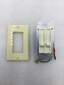 Leviton 6630-A 1.5 Amp 1 Pole Dual Quiet Fan Speed Control and Dimmer - Almond