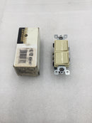 Leviton 5643-I 15 Amp 3-Way 120/277V Decora Combination Double Switch - Ivory