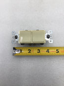 Leviton 5643-I 15 Amp 3-Way 120/277V Decora Combination Double Switch - Ivory