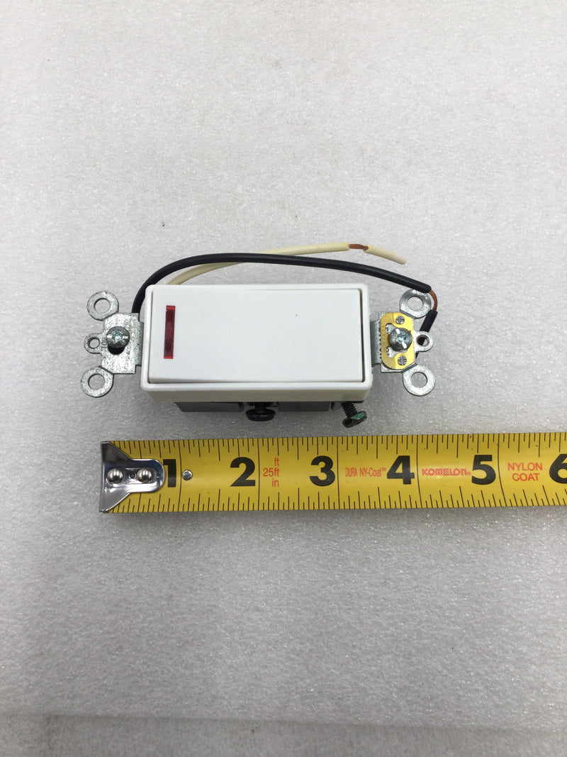 Leviton 5638-2W 20 Amp 3-Way 120V Decora Plus Style Switch - White