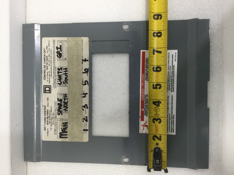Square D QO8-16L100RB 100 Amp 8 Space 120/240V Dead Front Only 11 1/4" x 8 5/8"