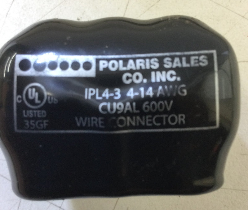 Polaris Sales IPL4-3 3-Port Black Multi-Tap Pre-Insulated Connector, 4-14 Gauge