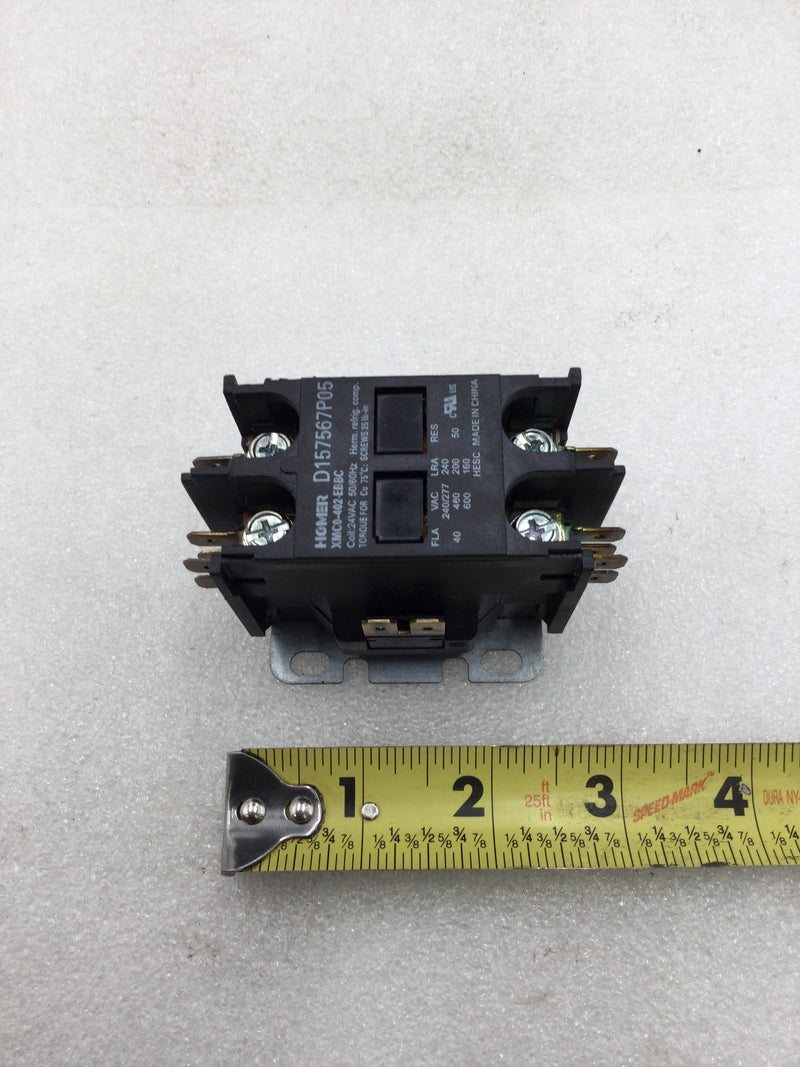 Homer D157567P05 40 Amp 2 Pole 240-600 VAC HVAC Contactor with 24 VAC Coil