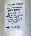 Titan Pro TRCFD505 50+5 MFD+/-5% 50/60Hz 370/440V Motor Run Dual Capacitor