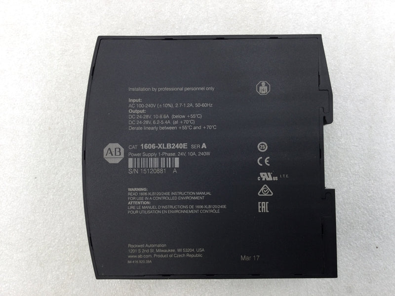 Allen-Bradley 1606-XLB240E Series A Power Supply 24 VDC 10 Amp 240 Watts