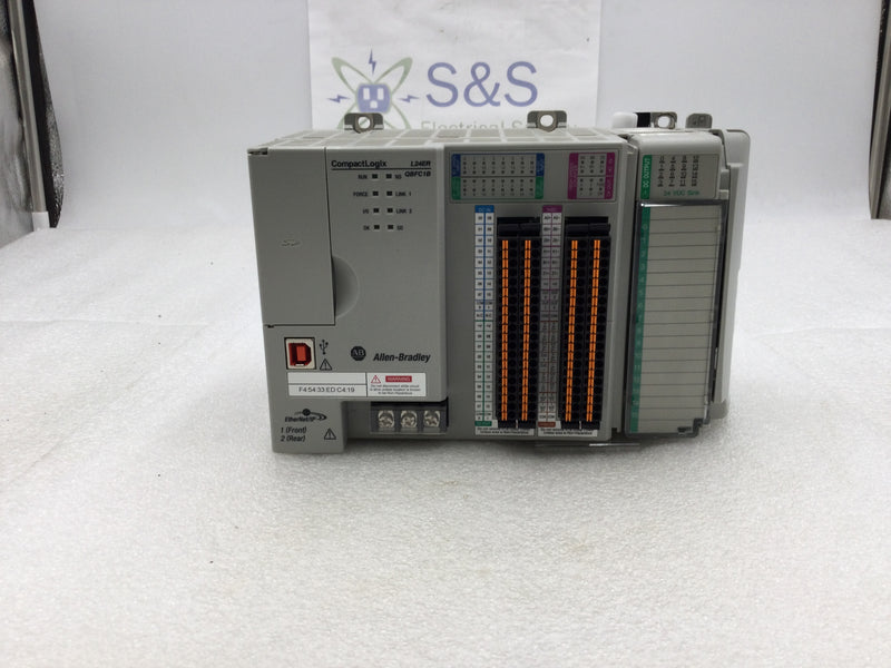 Allen-Bradley 1769-L24ER-QBFC1B CompactLogix 750KB DI/O AI/O Controller with Right End Cap/Terminator
