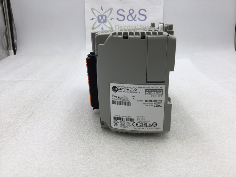 Allen-Bradley 1769-L24ER-QBFC1B CompactLogix 750KB DI/O AI/O Controller with Right End Cap/Terminator