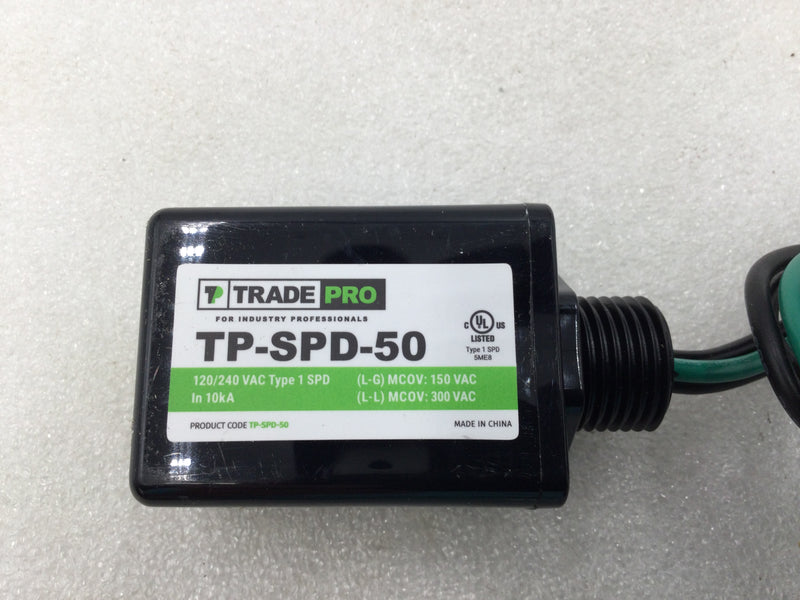 Trade Pro TP-SPD-50 Surge Protection Device 120/240 VAC Single Phase Type 1 SPD