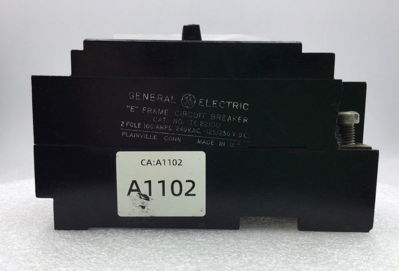 GE/General Electric TE22100 100 Amp 2 Pole 240V Circuit Breaker -Flawed