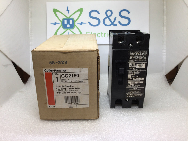 Cutler Hammer CC2150 150 Amp 2 Pole 240v Type CCV Circuit Breaker