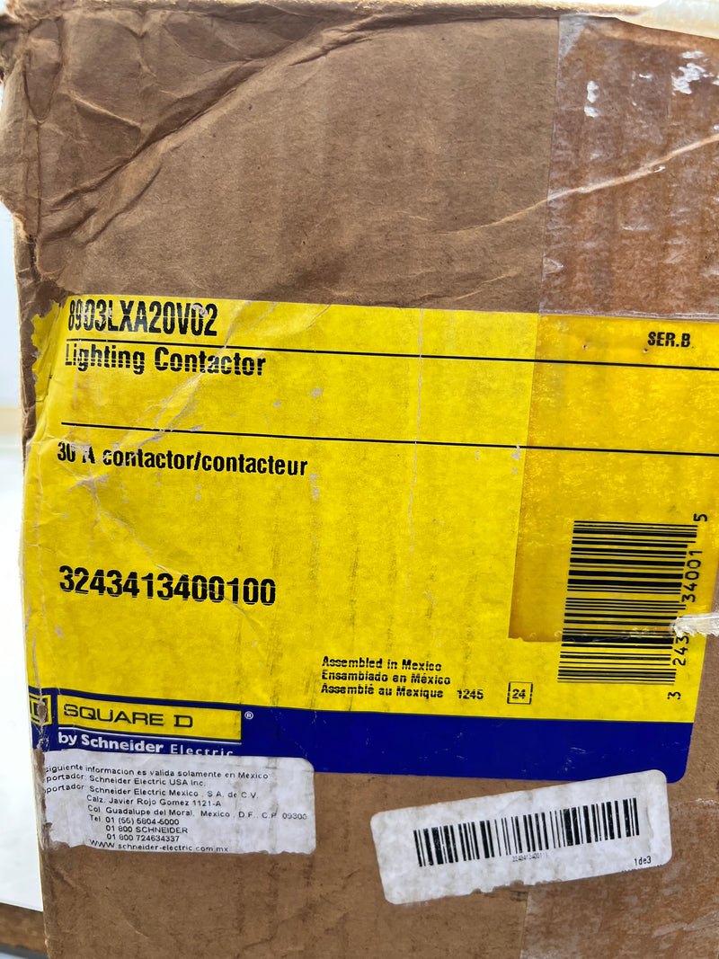 Square D 8903LXA20V02 30 Amp Class 8903 Type S Lighting Contactor w/Enclosure LR60905