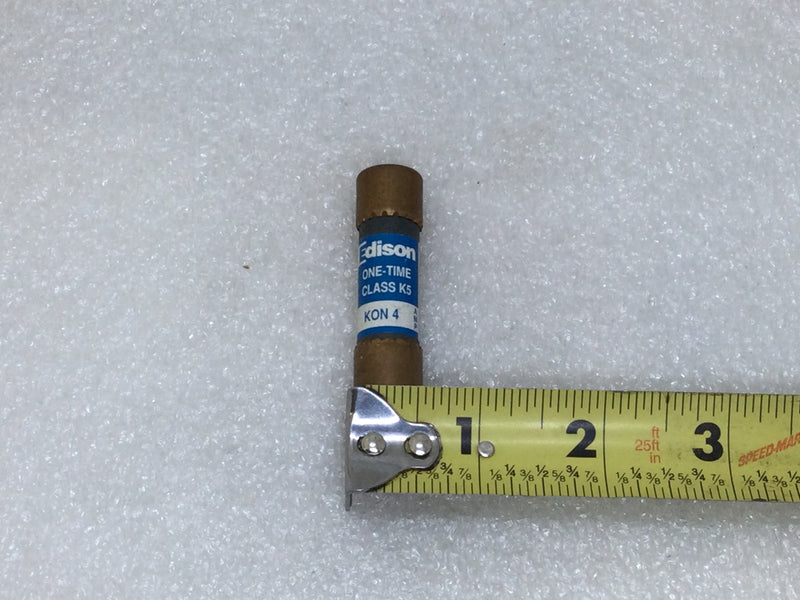 Edison KON-4 4 Amp 250V One-Time Class K5 Fuse - Lot of 2