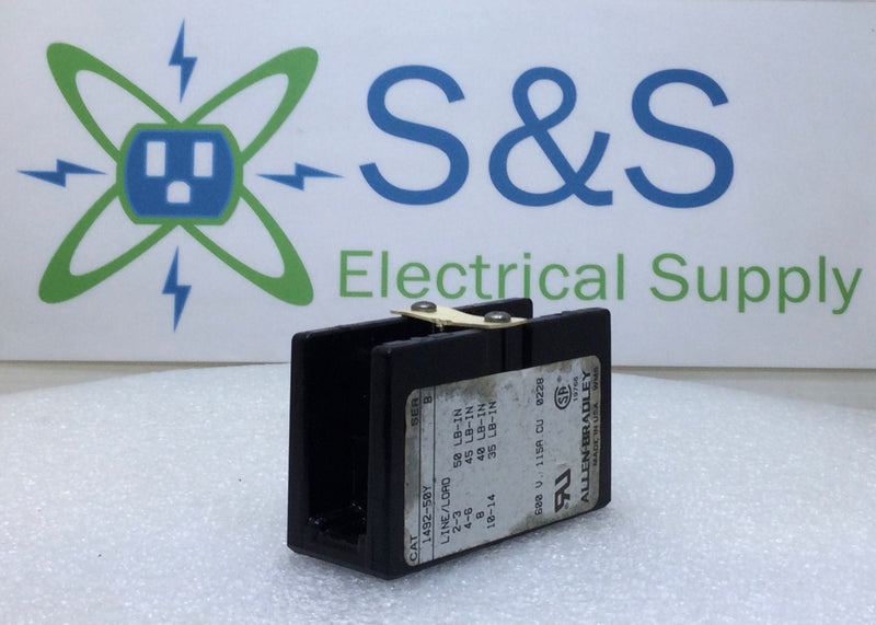 Allen-Bradley 1492-50Y 115 Amp 1 Pole 600V Line/Load Power Terminal Block