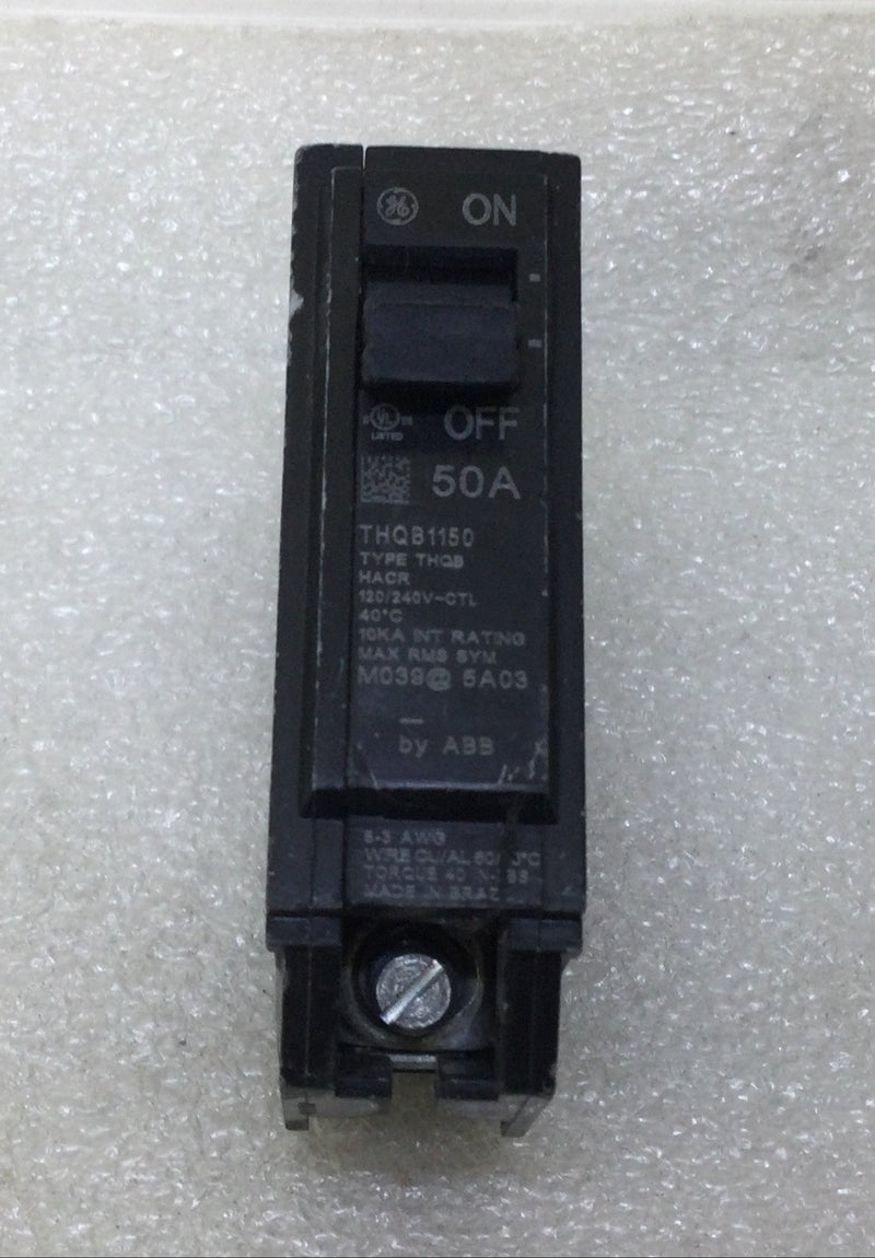General Electric THQB1150 50 Amp 1 Pole 120/240V Bolt On Circuit Breaker