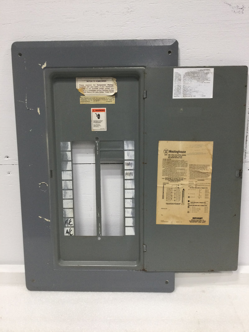 Bryant/Westinghouse B16-30 AFNG, ASNG Type 1 Load Center Cover/Door Only 150 Amp 120/240V 25 1/4" x 15 5/8"
