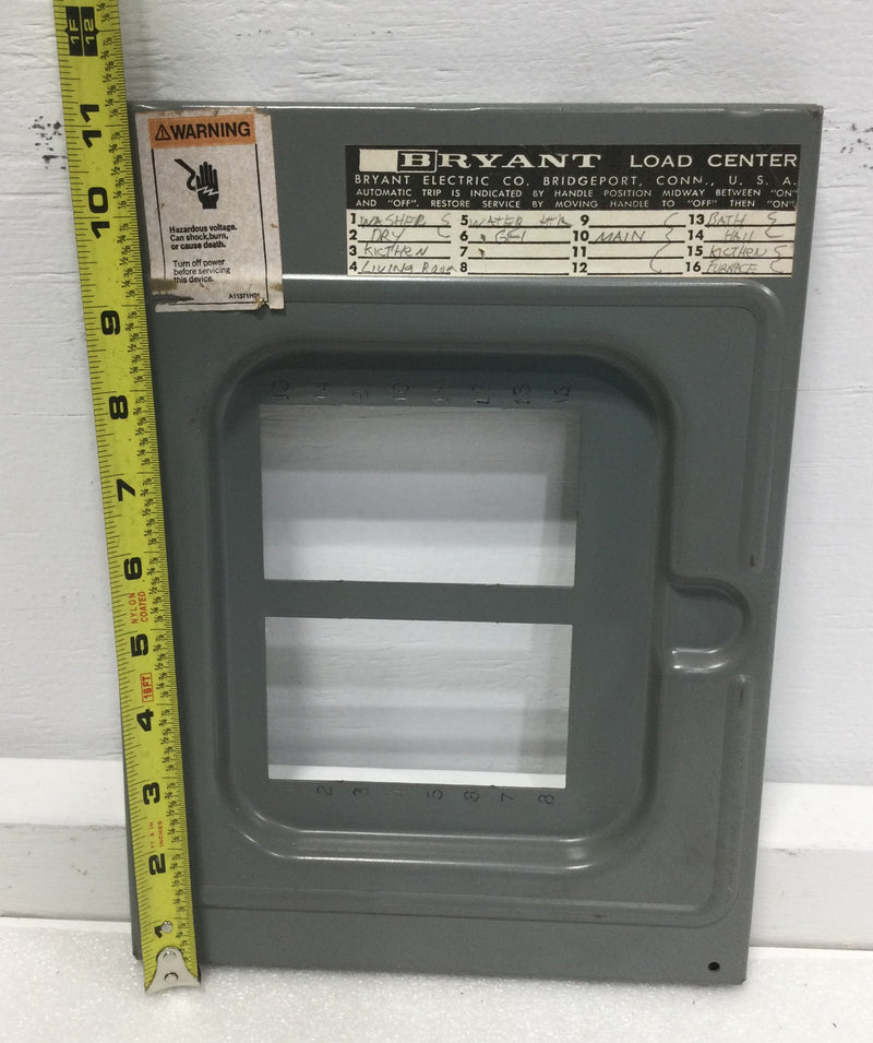 Bryant/Westinghouse S8-16 FLMG, SLMG Load Center Cover Only 16 Space 125 Amp Type 1 11 1/4" x 8 3/8"