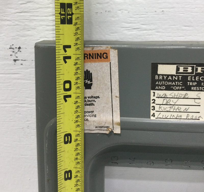 Bryant/Westinghouse S8-16 FLMG, SLMG Load Center Cover Only 16 Space 125 Amp Type 1 11 1/4" x 8 3/8"