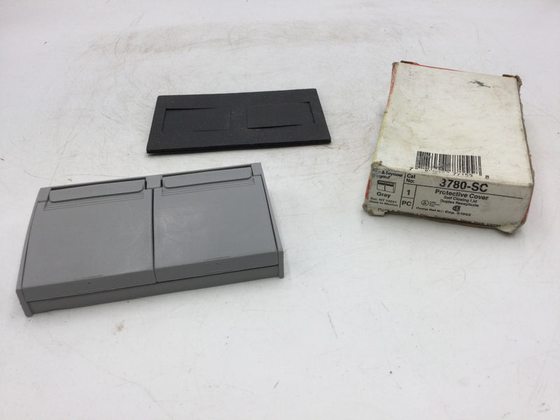 Pass & Seymour/Legrand  3780-SC Protective Cover Self Closing Lid Duplex Receptable Grey