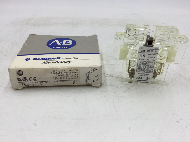 Allen-Bradley Rockwell Automation 195-GA10 Auxiliary Switch