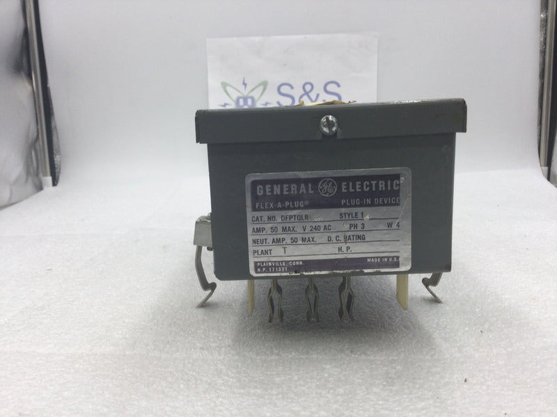 GE General Electric DFPTQLRC4 Breaker Buss Plug 50 Amp 240 VAC 3 Phase 4 Wire Plug in Device for DH Series Buss Ways
