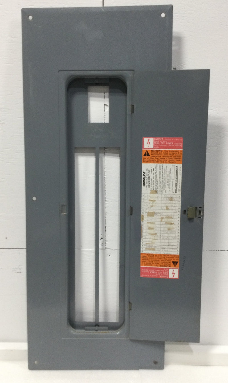 Square D/Homeline HOM40M200C Series 2 Single Phase 200A 40Space Main Breaker Type Cover Only 39.25 x 15 5"