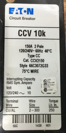 Eaton/Cutler-Hammer CCV2150 150 Amp 2 Pole 240V Circuit Breaker