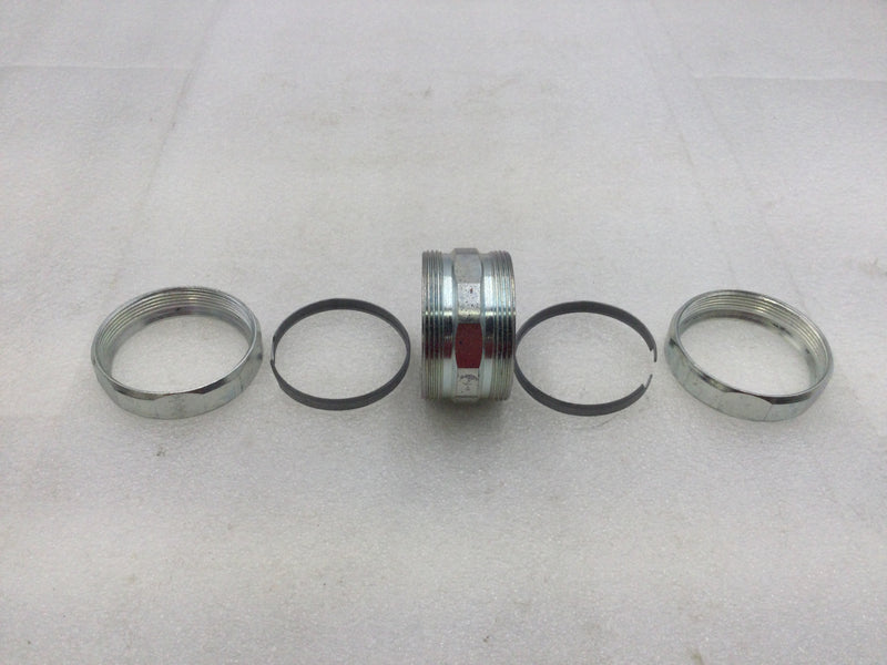 Bridgeport 265-US 2" Steel EMT Concrete Tight Compression Coupling