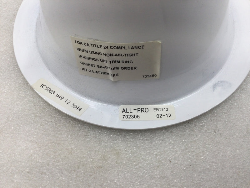 Lot of 4 Cooper Lighting Lumark ERT712 6" Halo Surface Mount Reflector Trim for Incandescent Lamps