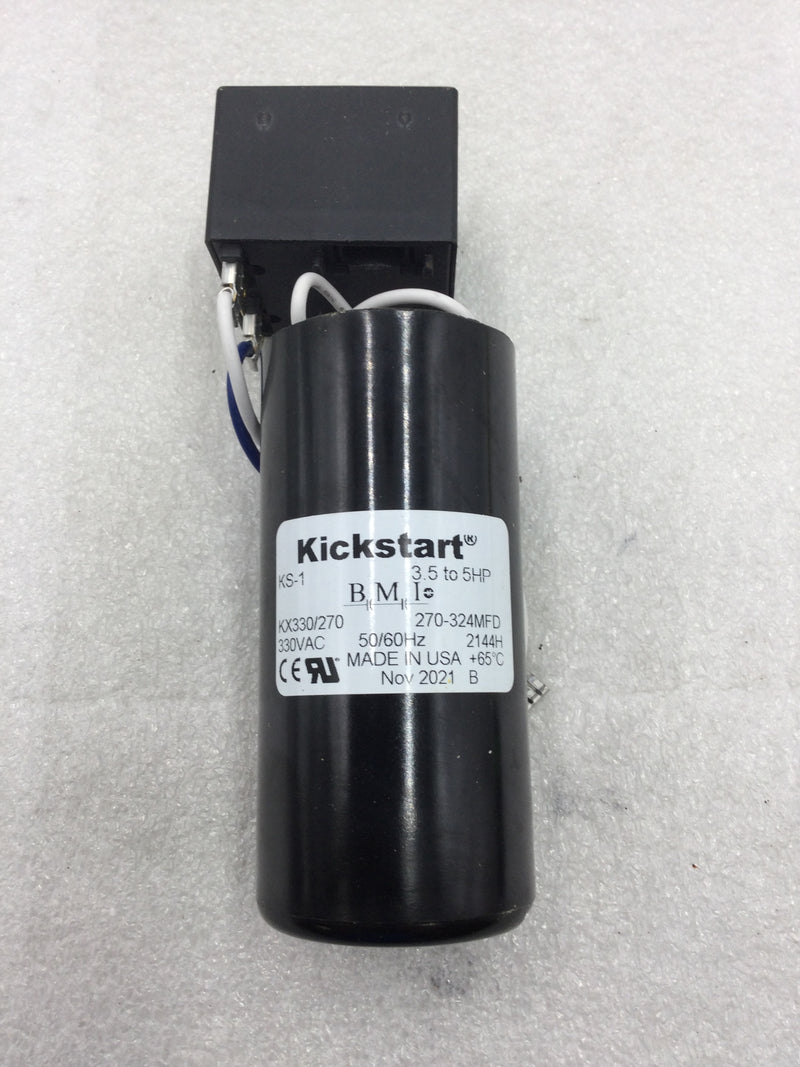 Kickstart KS-1 Hard Start Capacitor Kit 3.5 to 5HP KX330/270 50/60Hz 270-324 MFD