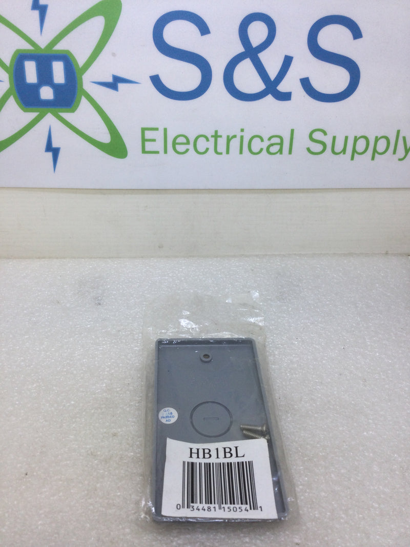 Carlon HB1BL Single Gang Gray Plastic Blank Handy Box Cover