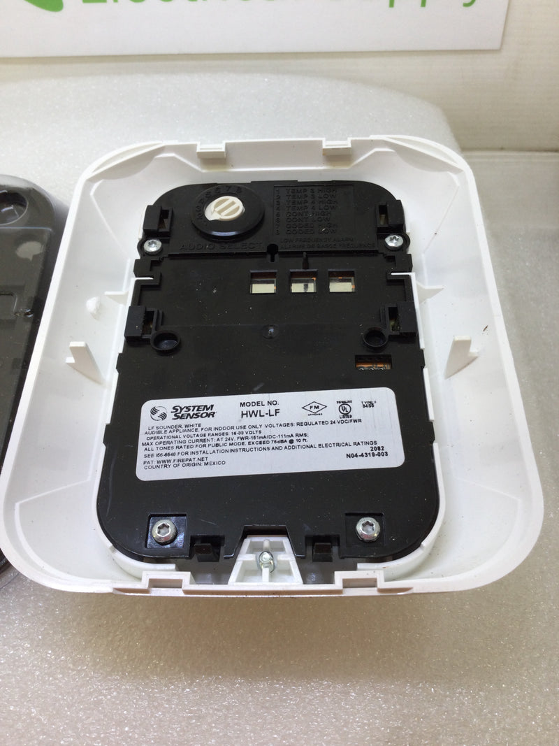 System Sensor HWL-LF Low Frequency Sounder, 2 Wire, Wall Mount, White