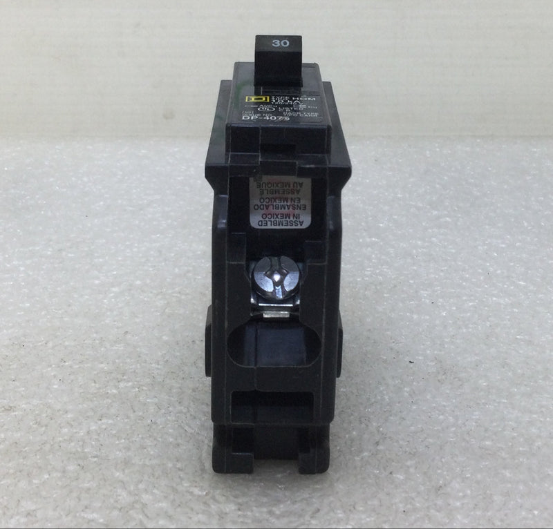 Square D HOM130 30 Amp 1 Pole 120/240V Circuit Breaker - Yellow Sticke