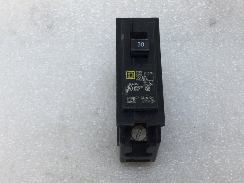 Square D HOM130 30 Amp 1 Pole 120/240VAC Type HOM Circuit Breaker