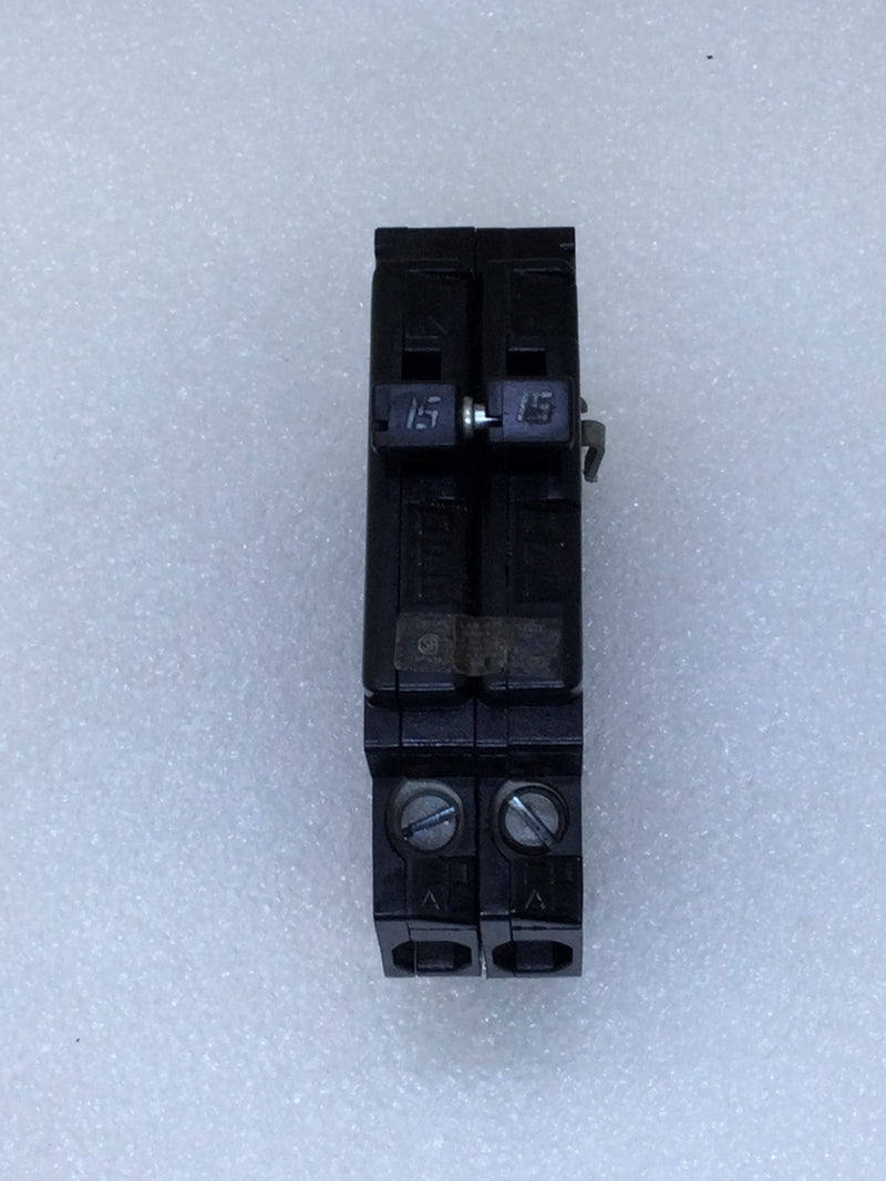 Challenger A1515 15 Amp 2 Pole 120/240V Circuit Breaker - Old Style w/ Hooks