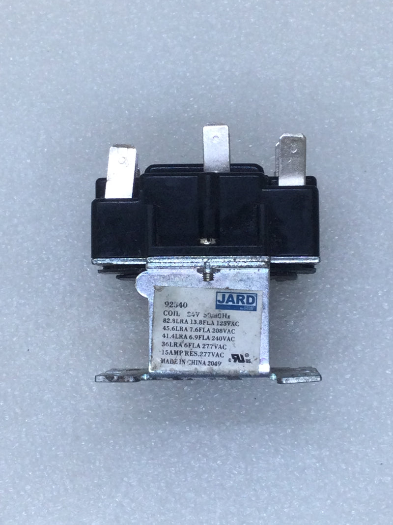 Jard/Mars 92340 SPDT Heavy Duty Switching Relay 15 Amp 125-277 VAC w/24 VAC Coil