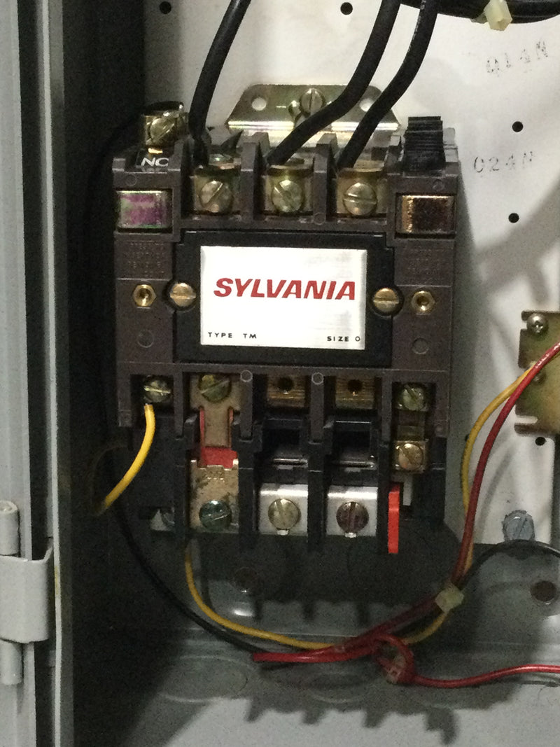 Sylvania Type TM Size 0 3-Pole AC Starter 40 amp 120/208v type 1