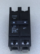 Cutler-Hammer QCD2060 60 Amp 2 Pole Feed Through Circuit Breaker Din Rail Mount