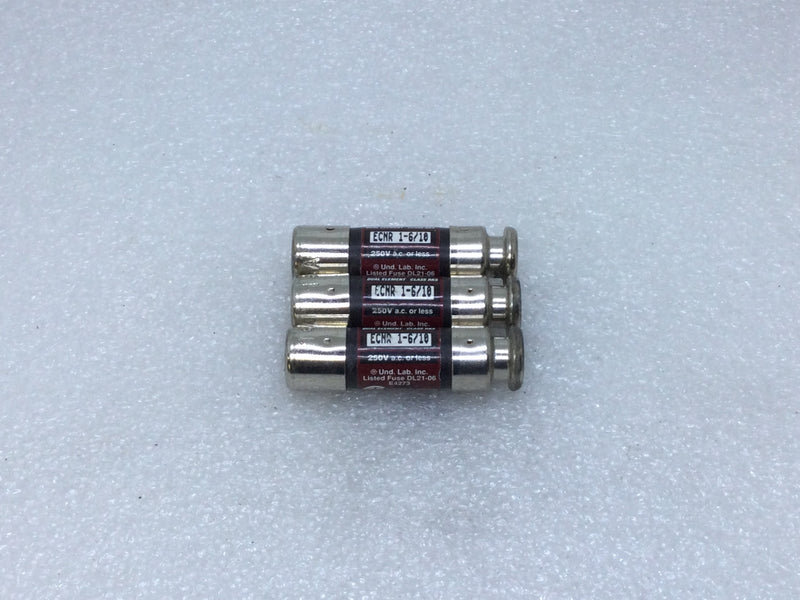 Edison Bullet 1-6/10 Amp ECNR 1-6/10 Dual Element Time Delay Fuse Class RK5