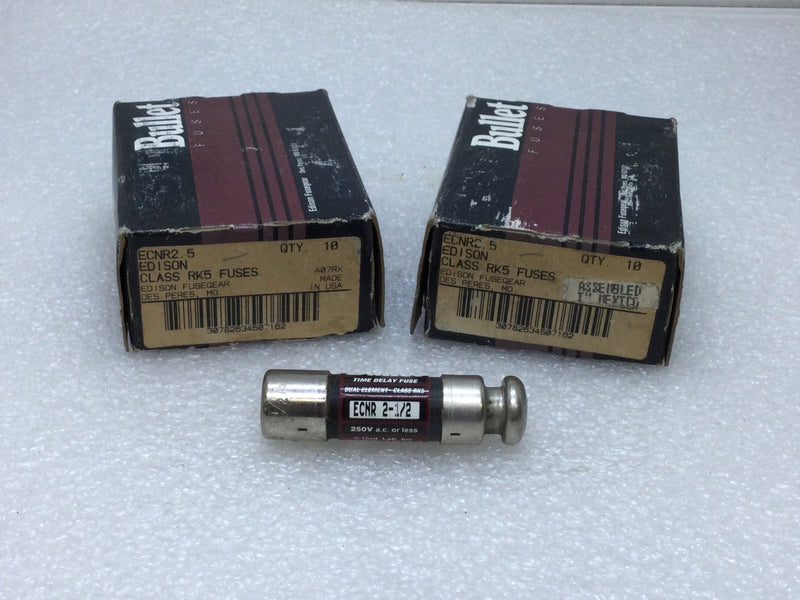 Edison/Bullet ECNR 2-1/2 2-1/2Amp 250V or Less Dual Element Time Delay Class RK5