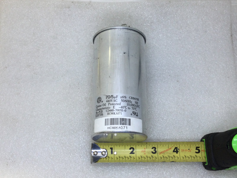 Tongfeng CD440-7005R-0 70/5uf+/-6% 440v 50/60Hz CBB65B Capacitor