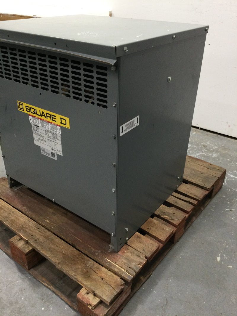Square D EXN75T3H Transformer, dry type, DOE 2016, 75kVA, 3 phase, 480V delta primary, 208Y/120V secondary, 20M, 150C rise