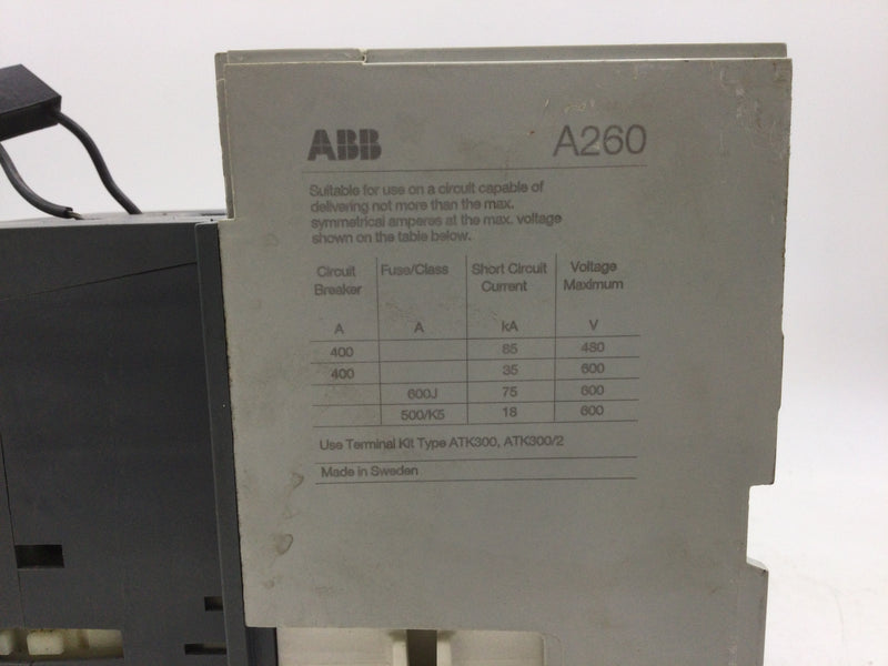 ABB A260-30 AC Non Reversing IEC Contactor 3 Pole 480V Coil