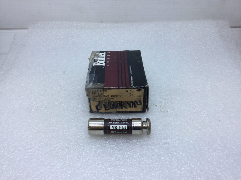 Edison/Bullet ECNR1 .25 1-1/4 Amp 250V or Less Time Delay Fuse Class RK5